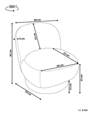 Poltrona girevole AYLO Bouclé Bianco sporco_927701