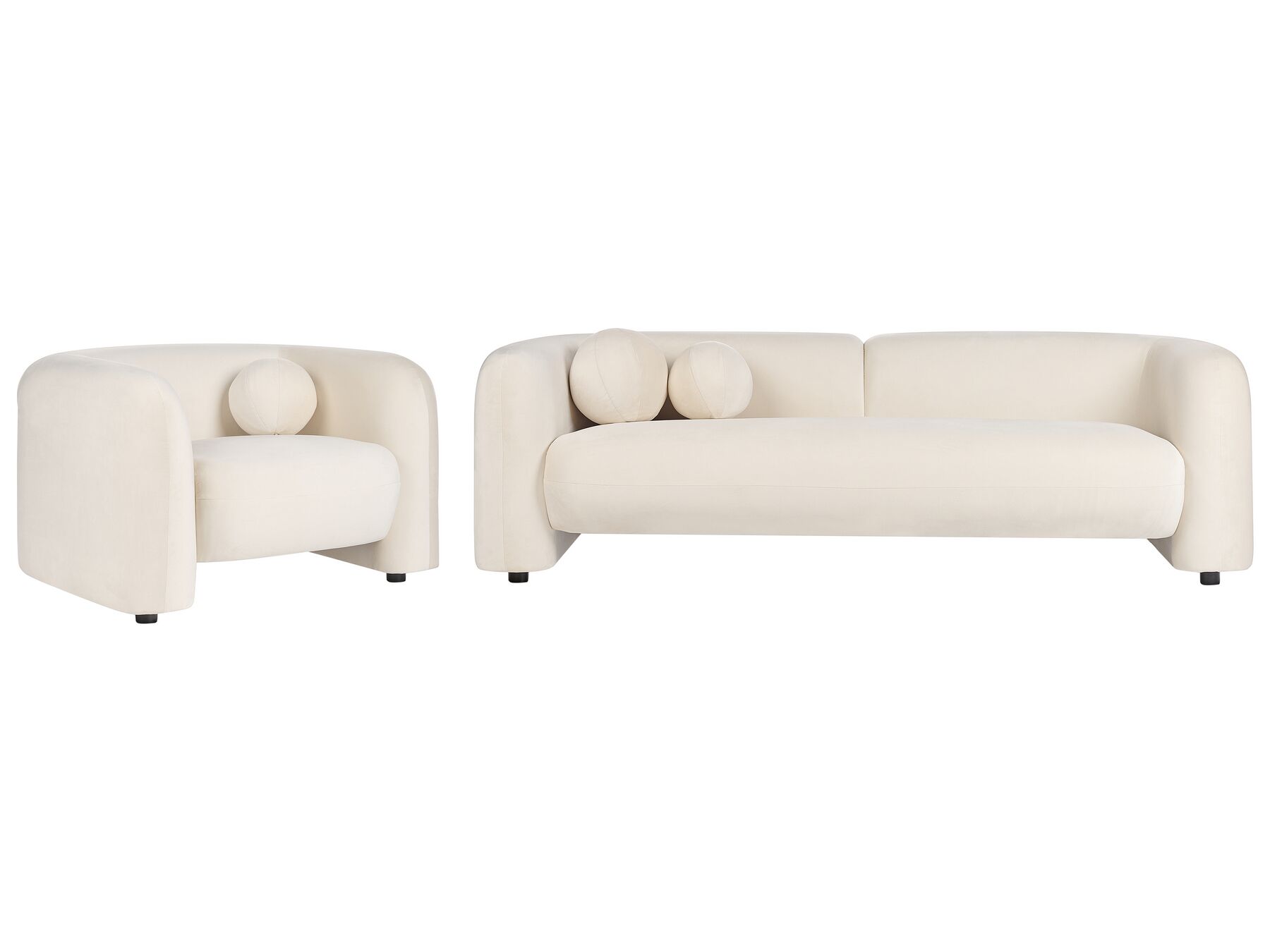 4 Seater Velvet Living Room Set Off-White LEIREN_920767