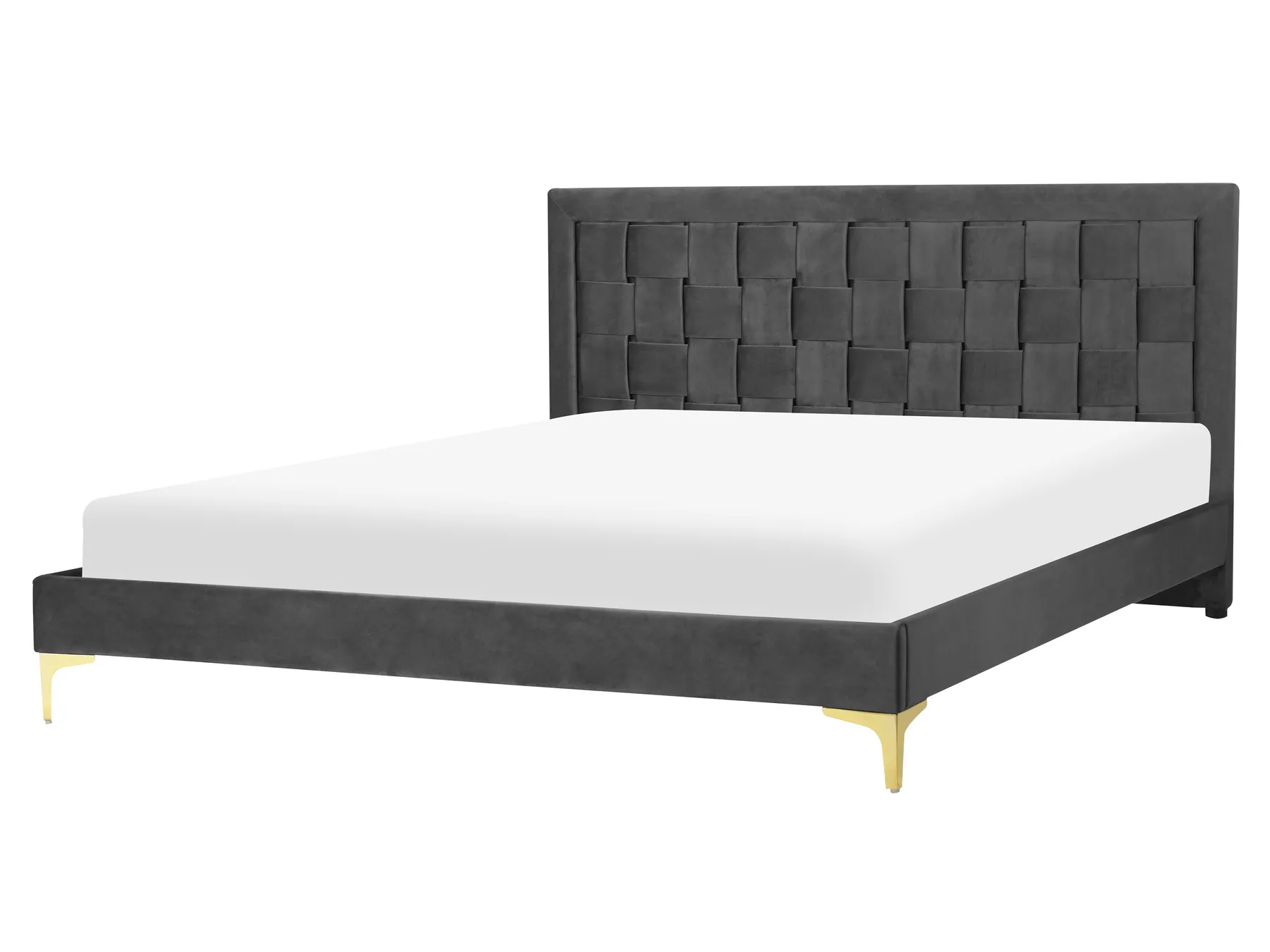 Bett mit Lattenrost Samtstoff LIMOUX 160 x 200 cm Schwarz_867221