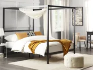 Himmelbett Metall LESTARDS 160 x 200 cm Schwarz_863405