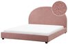 Bed Boucle VAUCLUSE 160 x 200 cm (EU King Size) Pastel Pink