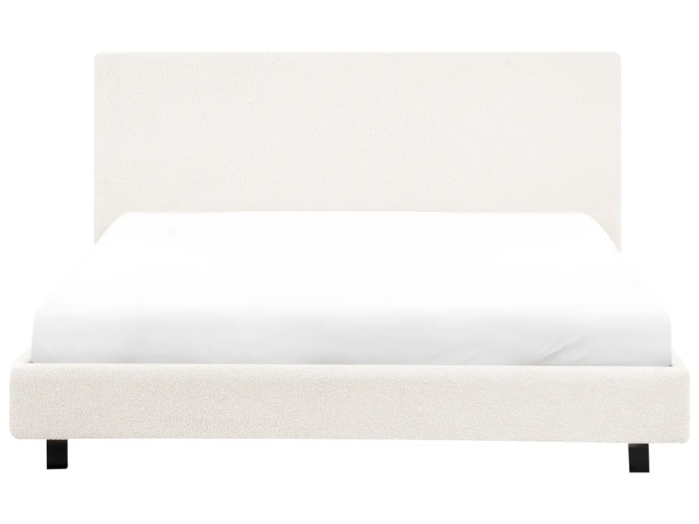 Bed Boucle ALBI 160 x 200 cm (EU King Size) Off-White_981933