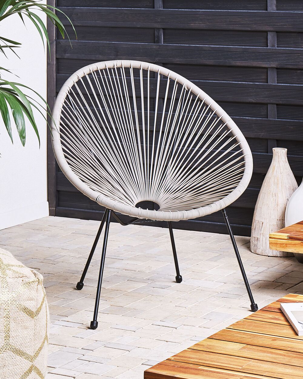 Rattan grey chair top
