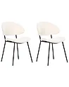 Set of 2 Dining Chairs KIANA Fabric Light Beige
