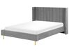  Sametová postel 160 x 200 cm šedá VILLETTE_765441