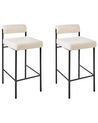 Set of 2 Boucle Bar Chairs White AMAYA_928338