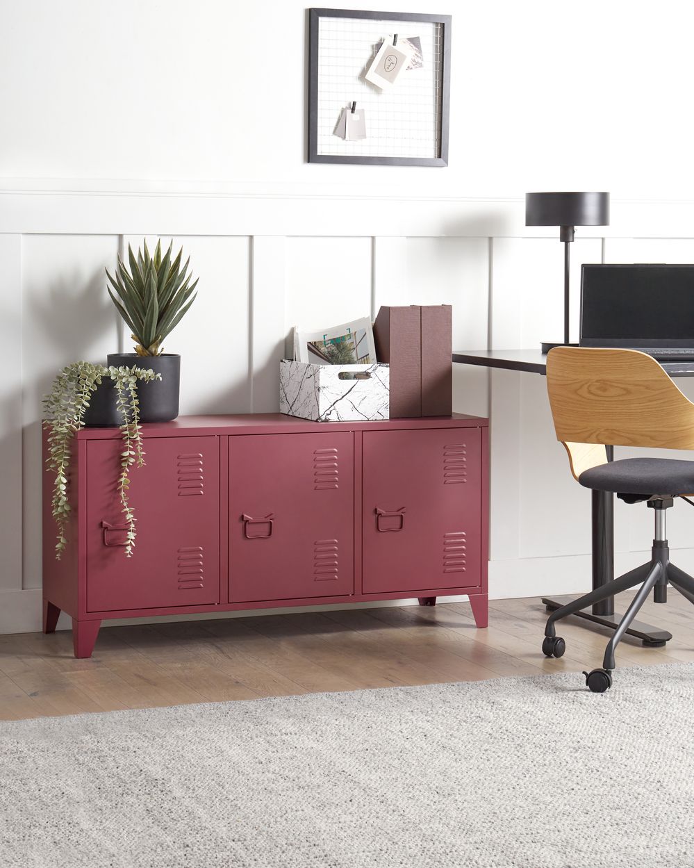 Büroschrank CARDIFF Metall Dunkelrot