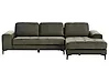 Corner Sofa KIRUNA Velvet Dark Green Left Hand