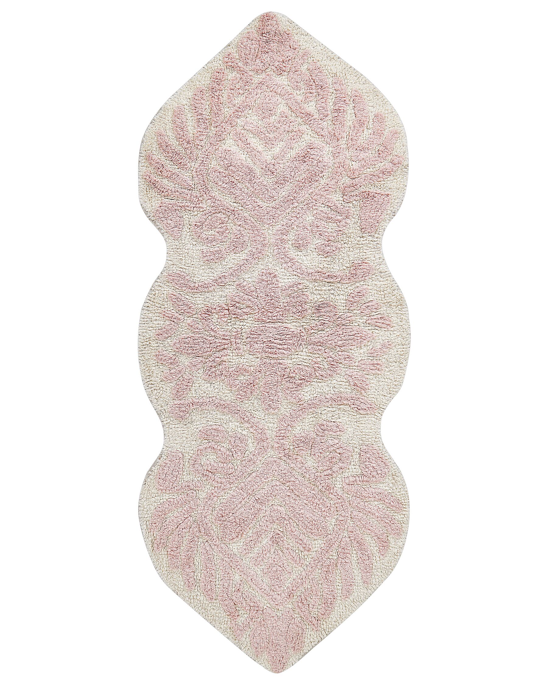 Tapete de casa de banho em algodão rosa 150 x 60 cm CANBAR_905475