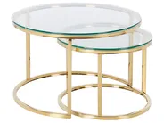 Set di 2 tavolini da caffè GRANGE Vetro temperato Oro_895887
