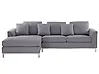 Corner Sofa OSLO Fabric Light Grey Right Hand