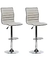 Set of 2 Bar Chairs LUCERNE Swivel Light Beige