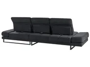 Corner Sofa 4 Seater IKAST Fabric Black Left Hand_959785