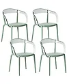 Set of 4 Garden Chairs MALEVIZI Stacking Green