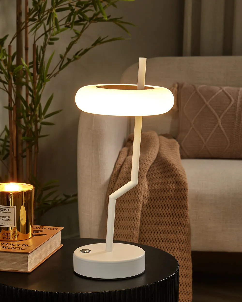 Wireless LED Table Lamp ALVIELA with Dimmer Metal White - Main Image
