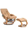 Massage Chair FORCE with Footstool Faux Leather Sand Beige