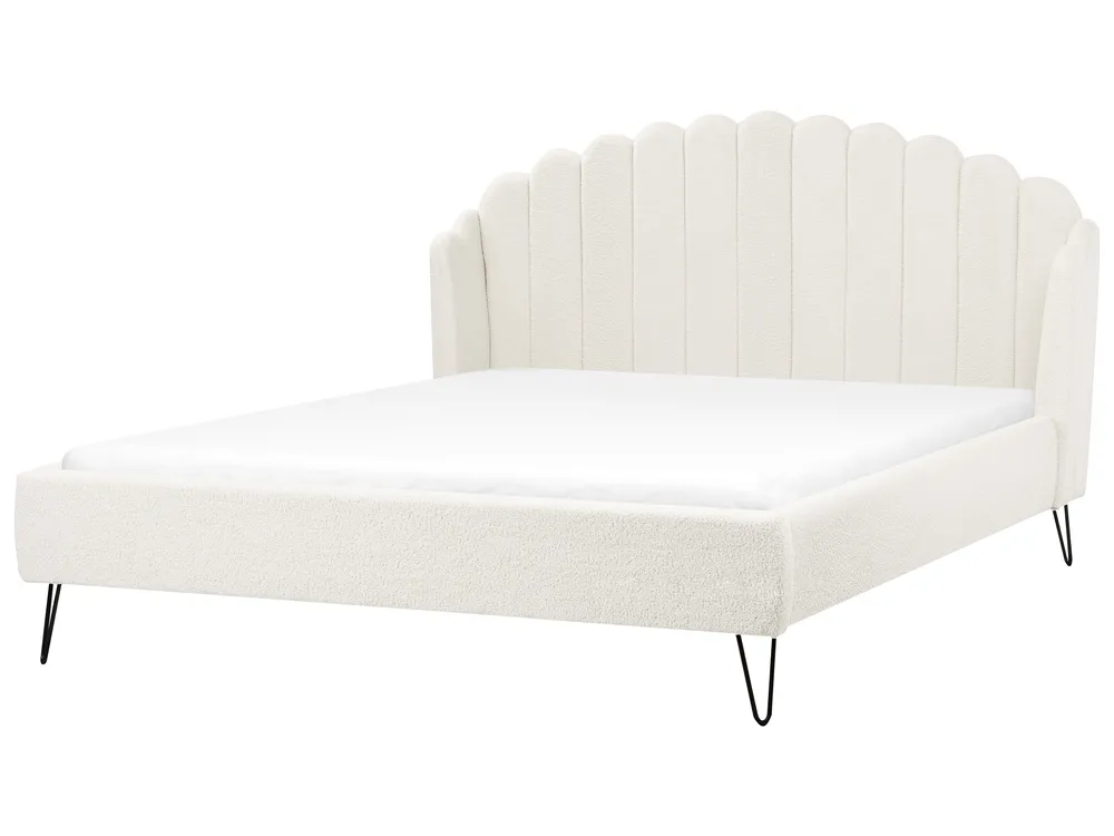 Bed Boucle AMBILLOU 180 x 200 cm (EU Super King) Off-White_967590