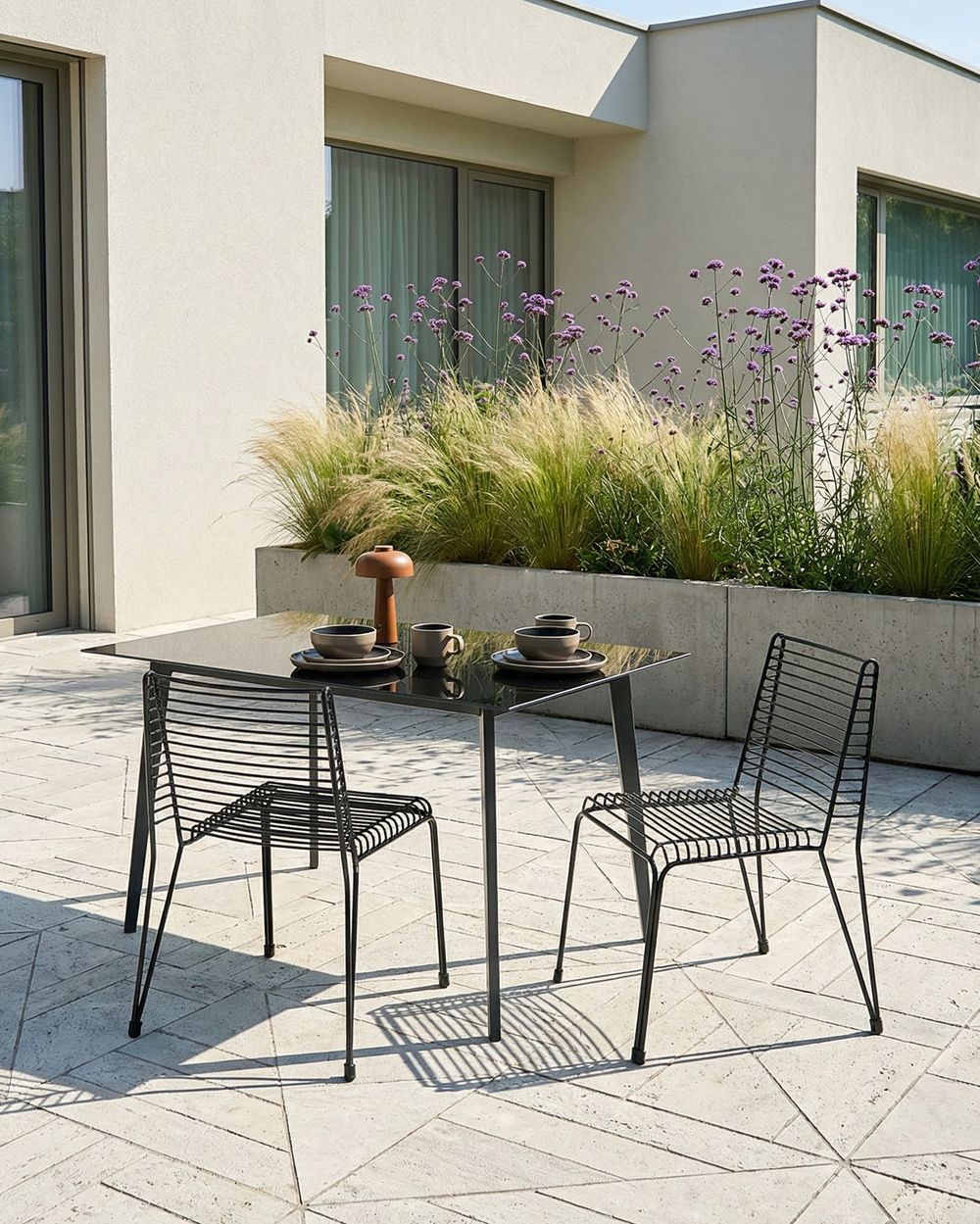 Set of 2 Garden Chairs CHIEVE Metal Black