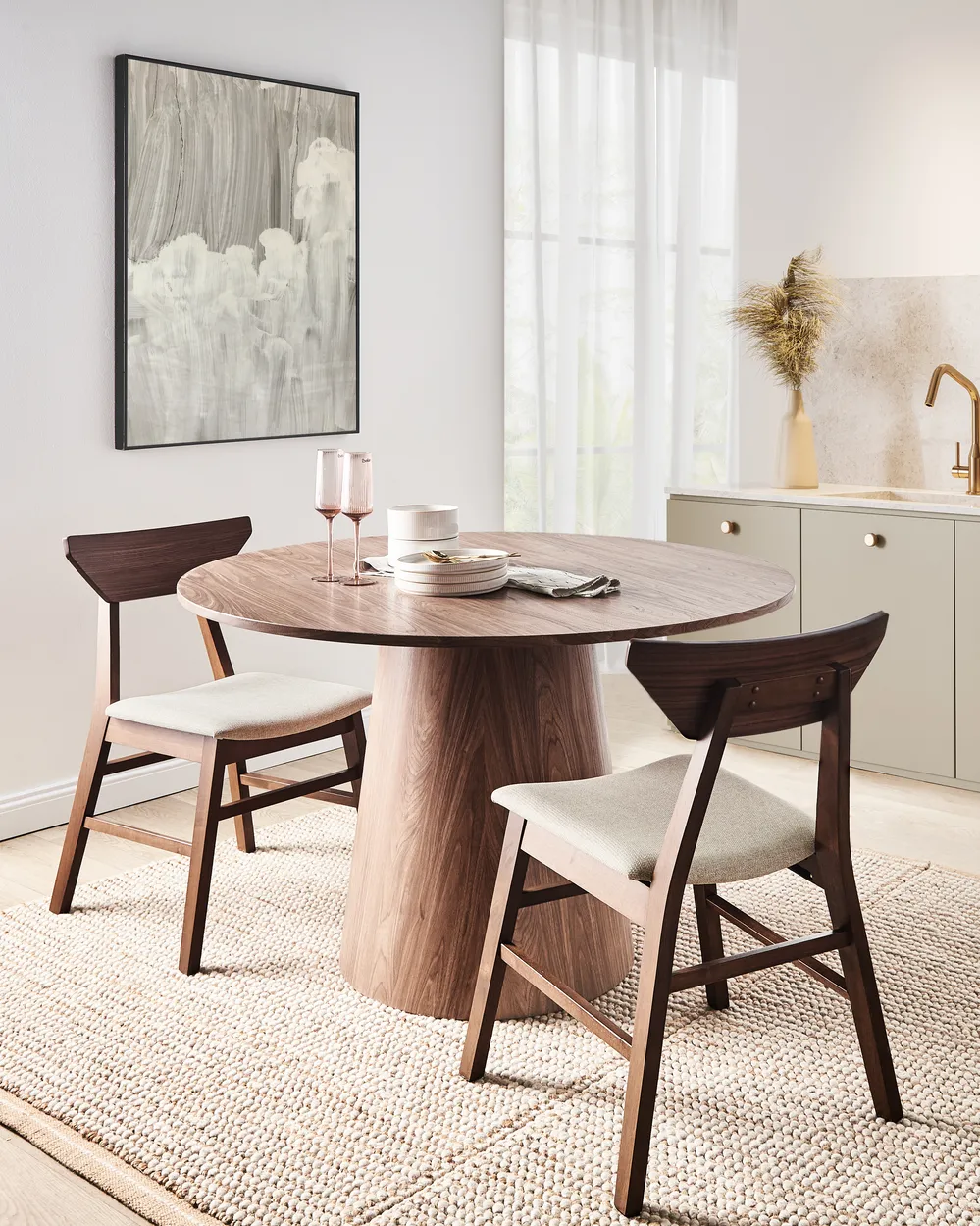 Set of 2 Dining Chairs HOPKINS Wood Dark Brown