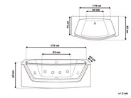 Corner Hot Tub with LED FUERTE 1750 x 850 mm White_717874