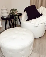 Swivel Armchair DAVIK Boucle Off-White_895752