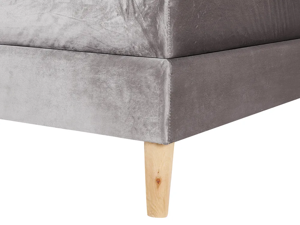 Letto Continentale Velluto MARQUISE 160 x 200 cm Grigio_797292