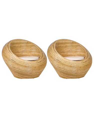 Conjunto de 2 cadeiras de jardim em rattan de cor natural MAIORI