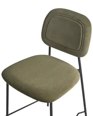 Set of 2 Bar Chairs DUETTE Velvet Olive Green_938858