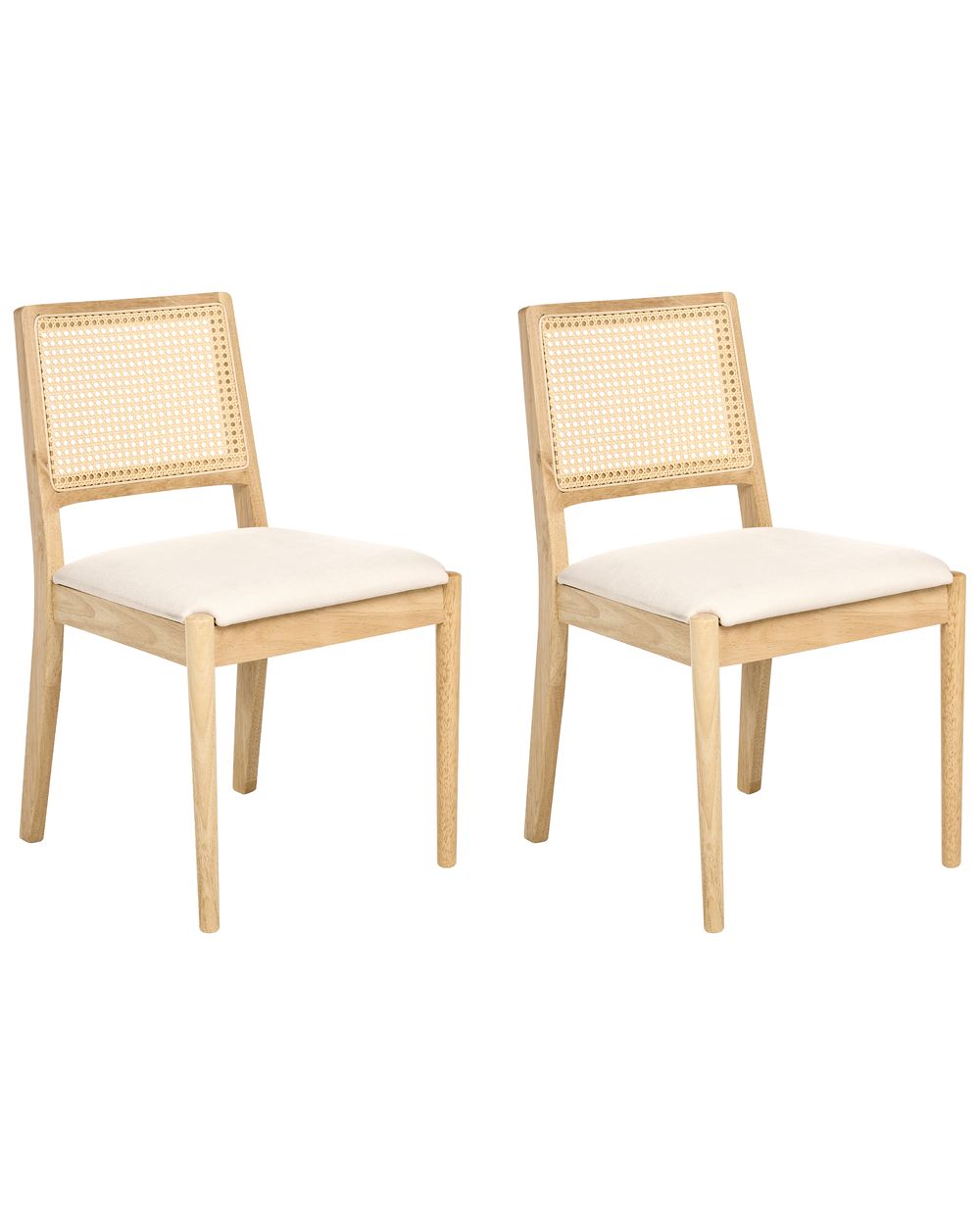 Lot de 2 chaises de salle à manger TAMARAC Bois Marron clair