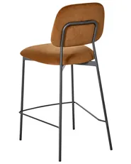 Set of 2 Bar Chairs DUETTE Velvet Golden Brown_1015753