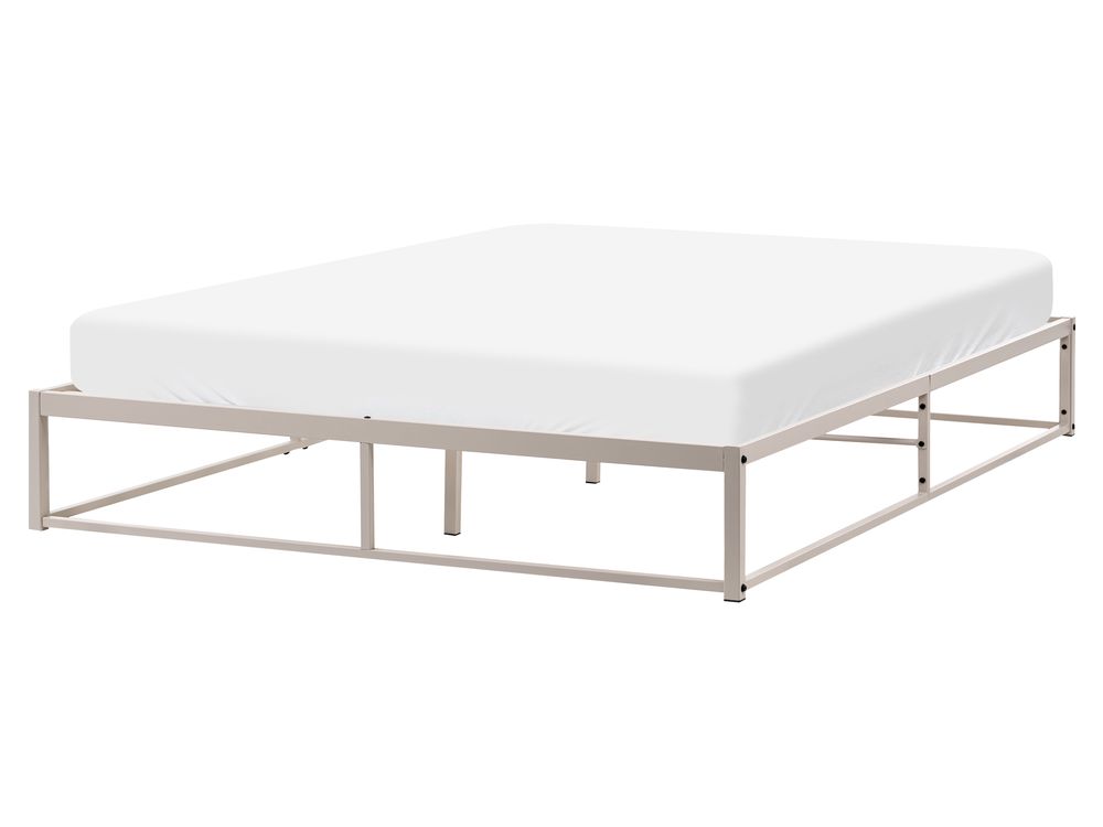 Cama sin cabecero Metal VIRY 160 x 200 cm Beige claro