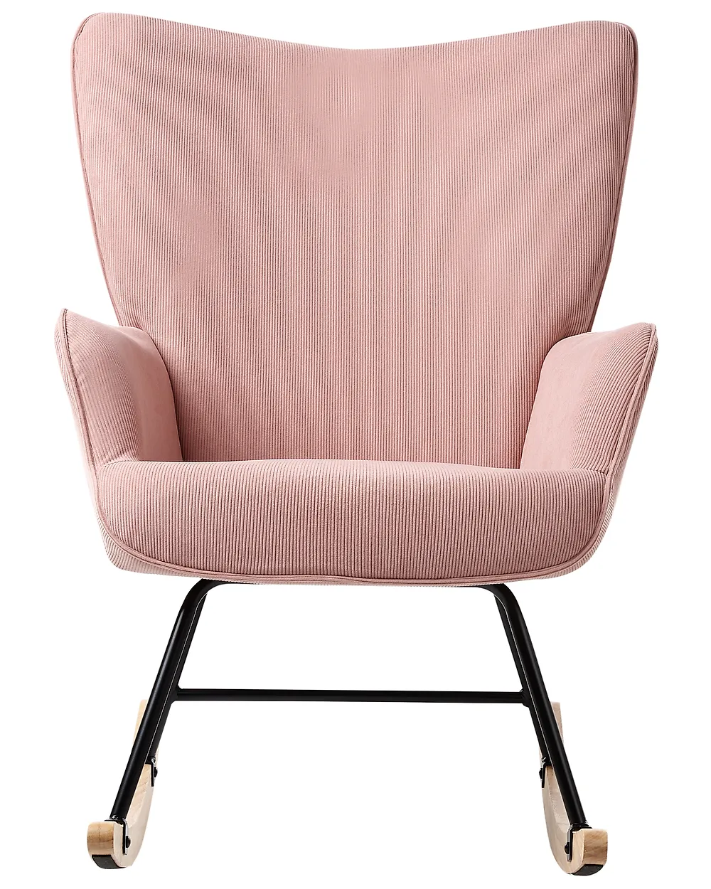Fauteuil à Bascule Rembourré Pour Salon - Chaise Berçante Confortable Adulte, Rose, Support 120 Kg