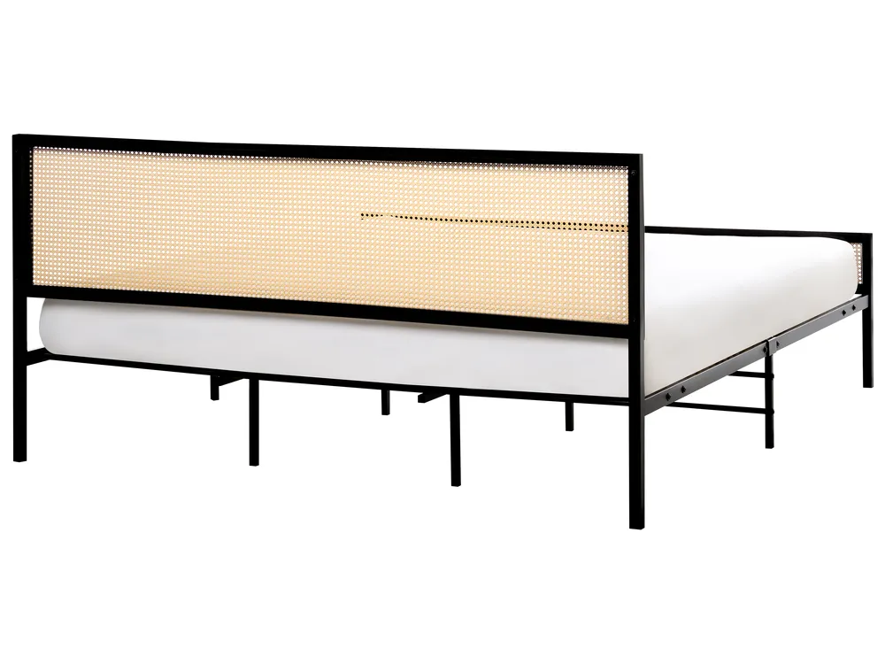 Bed PE Rattan AVANTON 180 x 200 cm (EU Super King) Black_976661