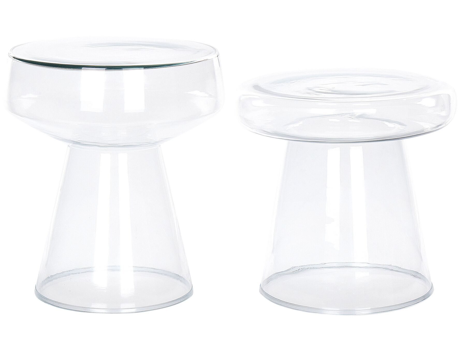 Set of 2 Glass Side Tables Transparent LAGUNA/CALDERA_883287