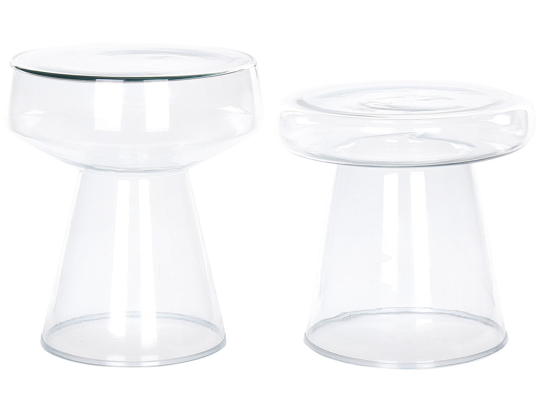 Lot de 2 tables d'appoint en verre transparent LAGUNA/CALDERA_883287