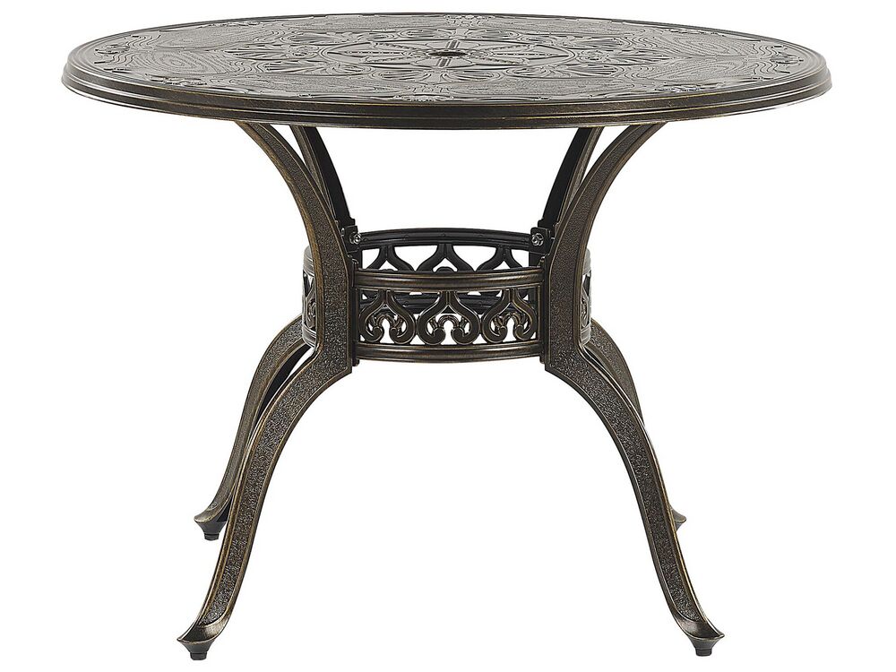 Mesa de jardín SAPRI 100 cm 100 cm Metal Marrón oscuro