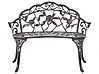 Garden Bench PIURA 88 cm Metal Dark Brown