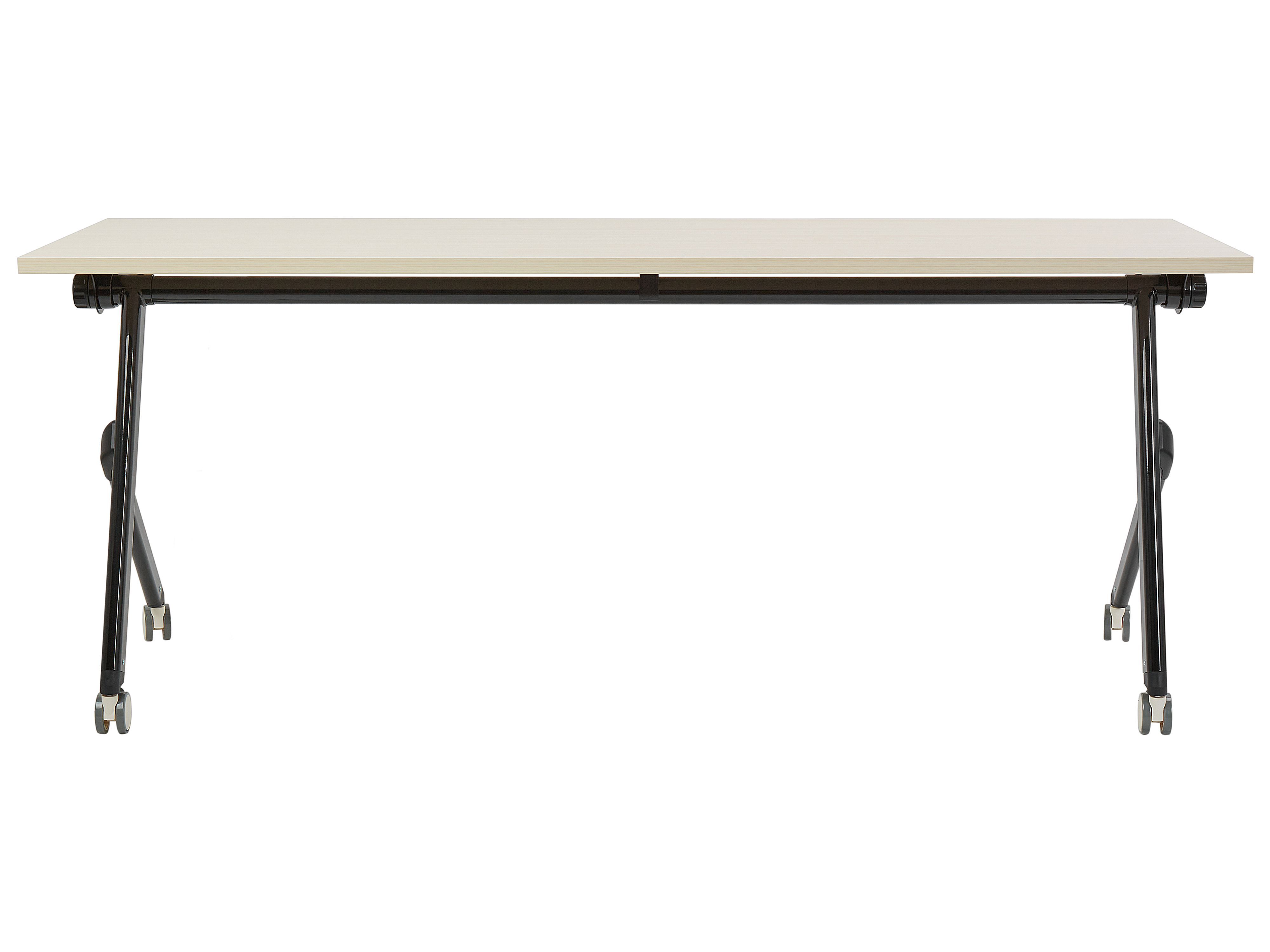 Zusammenklappbarer Schreibtisch BENDI Hellbraun 180 cm 60 cm mit Rädern ...