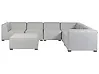 Garden Corner Sofa with Ottoman 7 Seater AREZZO Modular Light Grey Left Hand