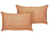 Lot de 2 coussins en velours côtelé 47 x 27 cm marron clair ZINNIA_855287