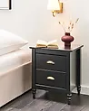 2 Drawer Bedside Table SHILLINGTON Pine Wood Black