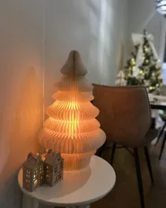 Dekoracja świąteczna Lampa stołowa DREVJA 51 cm Choinka Beżowy_1051719
