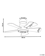 Deckenventilator mit Licht BIVENS mit Fernbedienung LED Hellbeige_1133277