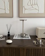 Wireless LED Table Lamp MAGO with Dimmer Metal Silver_1063251
