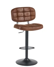 Set of 2 Bar Stools TILTON Swivel Faux Suede Brown_1078462