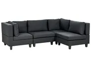 Modular Corner Sofa 4 Seater UNSTAD Fabric Black Left Hand_924733