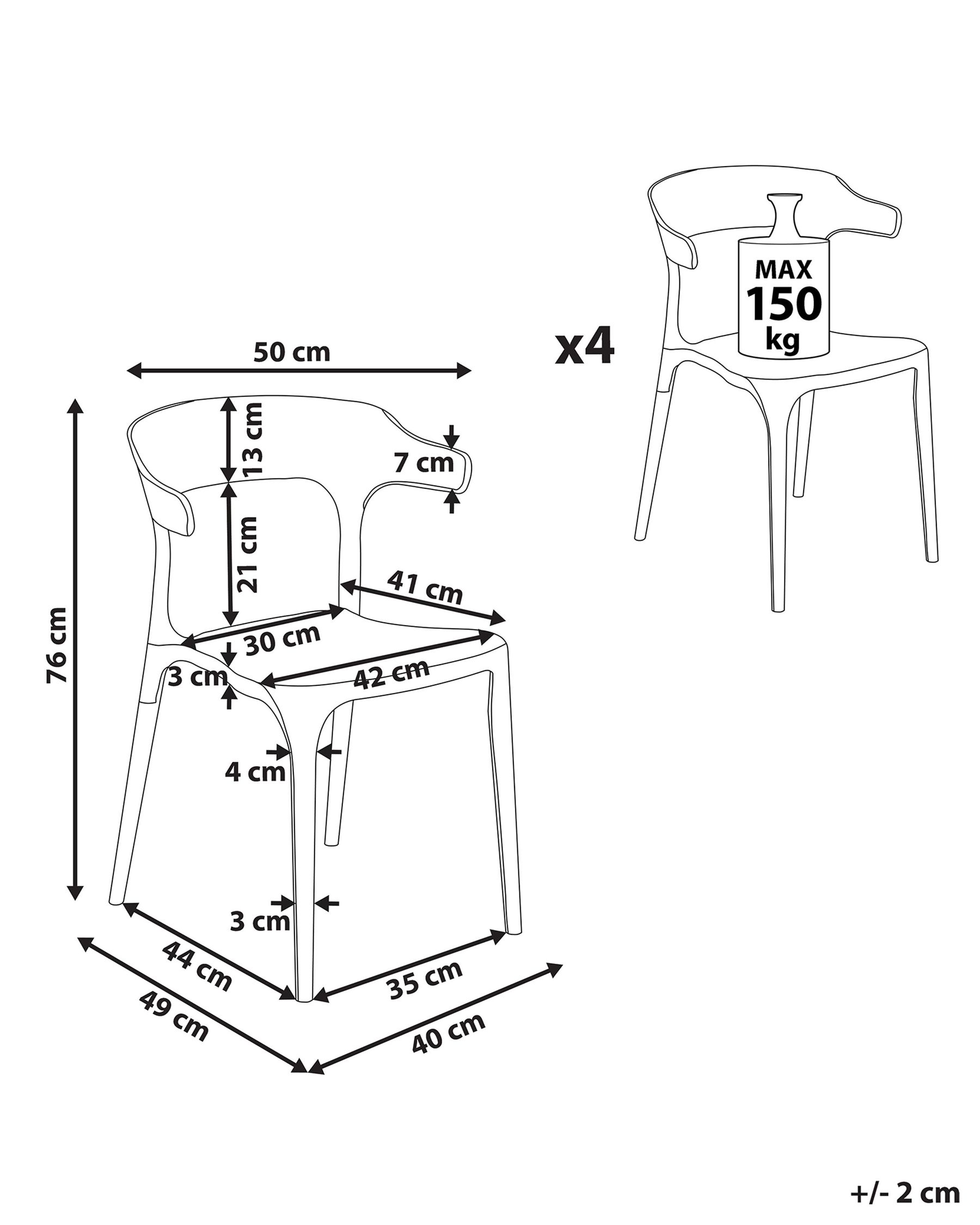 Set di 4 sedie da giardino GUBBIO Nero_844335