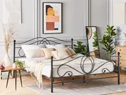 Bed Metal LYRA 180 x 200 cm (EU Super King) Black_676926