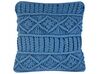2 bawełniane poduszki dekoracyjne makrama 45 x 45 cm niebieskie KARATAS_849821