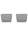 Conjunto de 2 macetas de mezcla de piedra gris claro 60 x 27 cm BARIS_841374